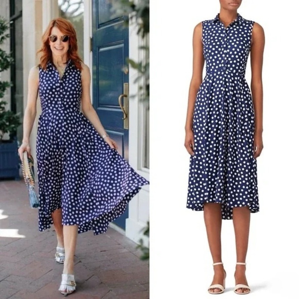 Kate Spade Blue and White Midi Sundress